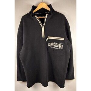 Vintage Marc Buchanan Pelle Pelle Half Zip Fleece Sweatshirt Black Mens L 90’s